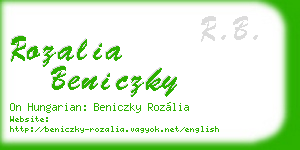 rozalia beniczky business card